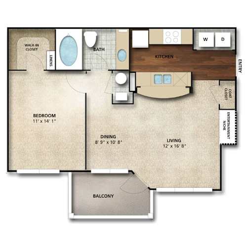 Floor Plan  Cortland II Floor Plan | 680 Sq. Ft. at The Orchard, Ohio, 43016
