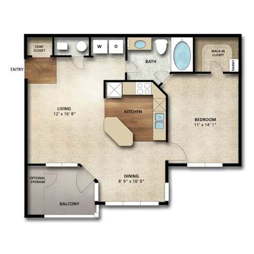Floor Plan  Macintosh I Floor Plan | 755 Sq. Ft. at The Orchard, Dublin, Ohio