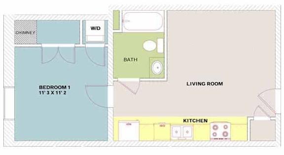 Floor Plan  Bobber Flats 1x1