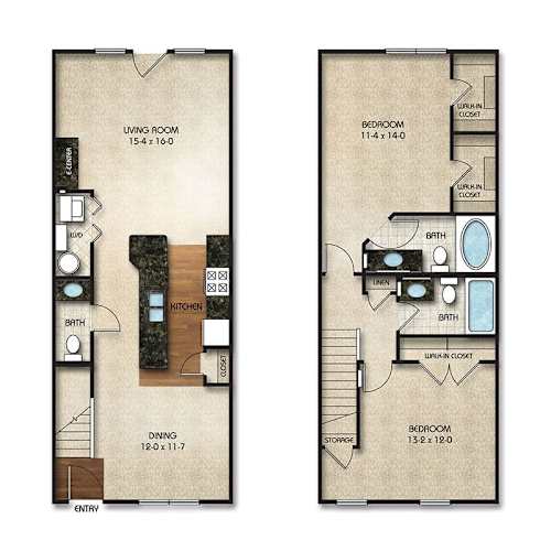 Floor Plan  CT1p Floor Plan | 1305 Sq. Ft. at Times Square, Dublin, OH