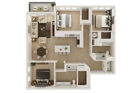 Floor Plan  3 Bed 2 Bath Floor Plan | 1,507 Sq. Ft. at VALE Lake Wylie in South Carolina 29710