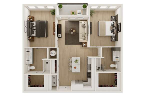 Floor Plan  2 Bed 2 Bath Floor Plan | 1,089 Sq. Ft. at VALE Lake Wylie in Lake Wylie, 29710