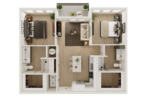 Floor Plan  2 Bed 2 Bath Floor Plan | 1,089 Sq. Ft. at VALE Lake Wylie in Lake Wylie, SC