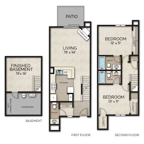 Floor Plan  CT1d Floor Plan at Camden Place Apartments, Dublin, OH