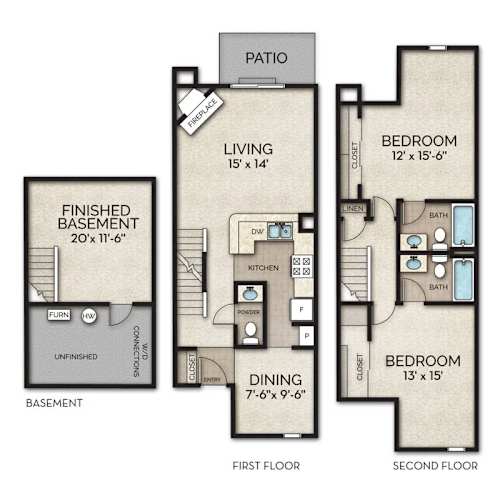 Floor Plan  CT2P Floor Plan at Camden Place Apartments, Dublin, Ohio