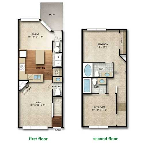 Floor Plan  Devonshire Floor Plan | 1,155 Sq. Ft. at The Orchard, Dublin, 43016