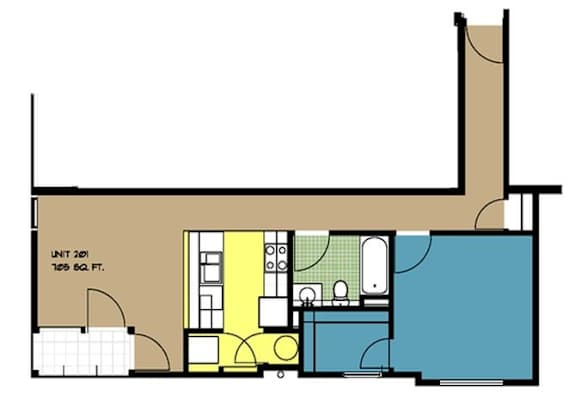 Floor Plan  Masonry Apartments One Bed Floor Plan in Richmond VA