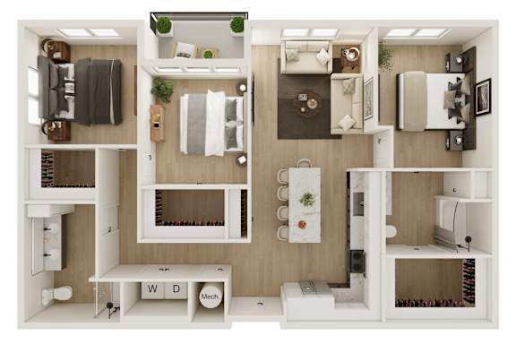 Floor Plan  3 Bed 2 Bath Floor Plan | 1,363 Sq. Ft. at VALE Lake Wylie in Lake Wylie, SC 29710