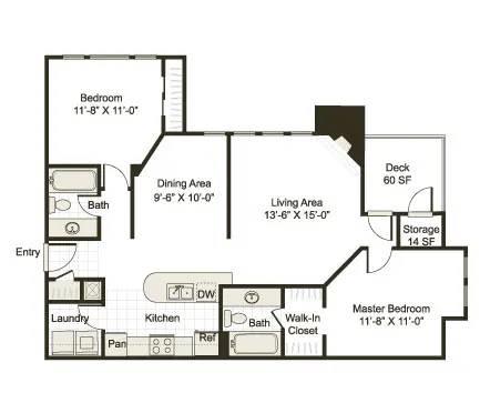 Floor Plan  6 Floor Plan at Bridges at Chapel Hill Apartments