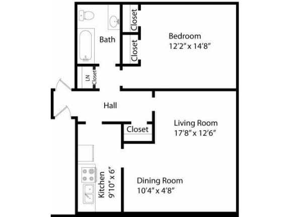 Floor Plan  One Bedroom Plan