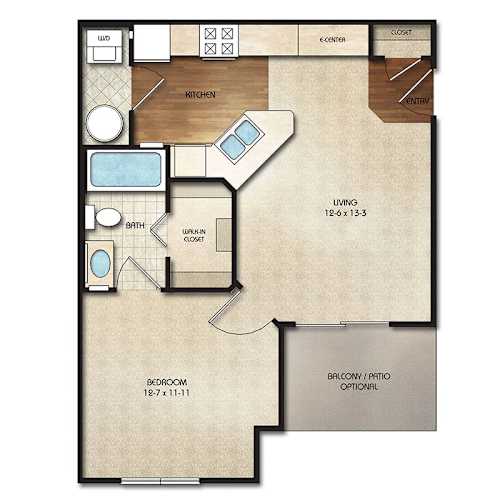 Floor Plan  A2p Floor Plan | 590 Sq. Ft. at Times Square, Dublin, Ohio