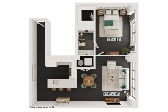 Floor Plan  bedroom floor plan an in 1 bed 1 bath