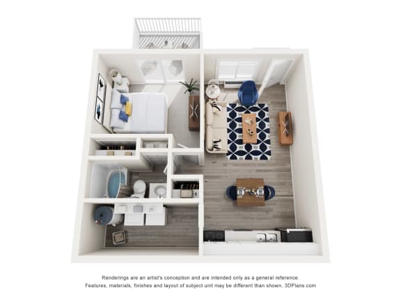 Floor Plan  One Bedroom