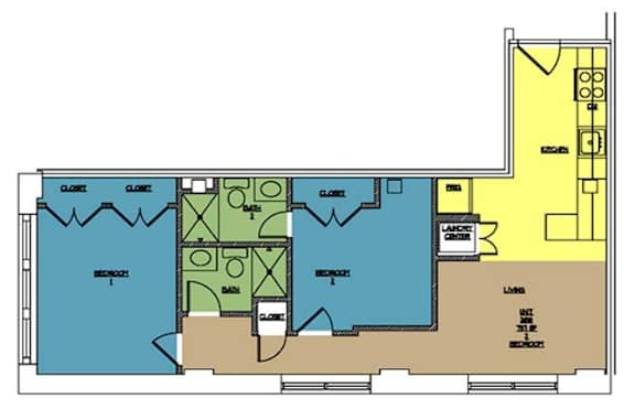 Floor Plan  Masonry Two Bed Floor Plan in Richmond VA