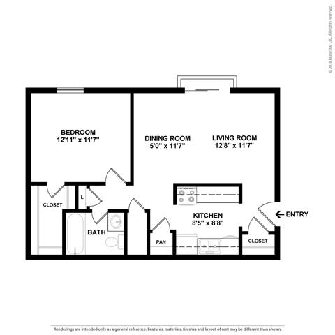 Floor Plan  a floor plan of a home with two bedrooms and two bathrooms