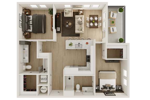 Floor Plan  2 Bed 2 Bath Floor Plan | 1,101 Sq. Ft. at VALE Lake Wylie in Lake Wylie, South Carolina 29710