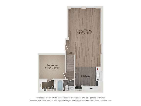 Floor Plan  A12 Floor Plan at Shorehaus Lofts Apartments, Ohio, 44113