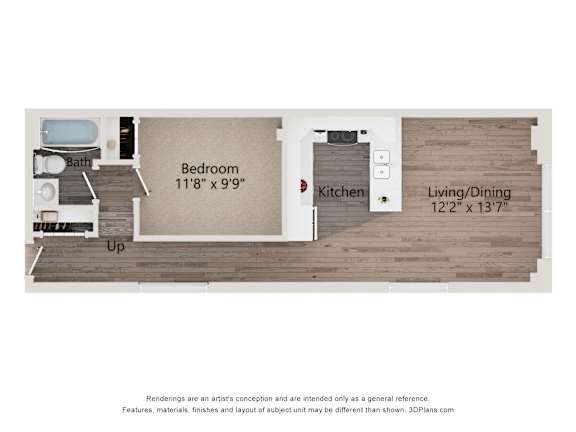 Floor Plan  A3 Floor Plan at Shorehaus Lofts Apartments, Cleveland, OH, 44113