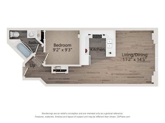 Floor Plan  A6 Floor Plan at Shorehaus Lofts Apartments, Cleveland, Ohio