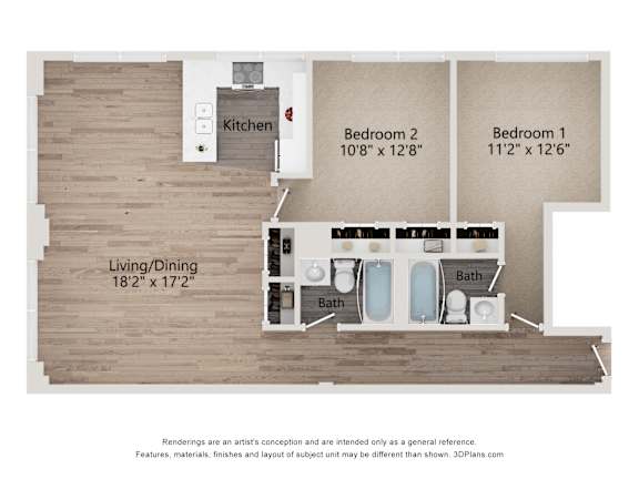 Floor Plan  B1 Floor Plan at Shorehaus Lofts Apartments, Cleveland, OH, 44113