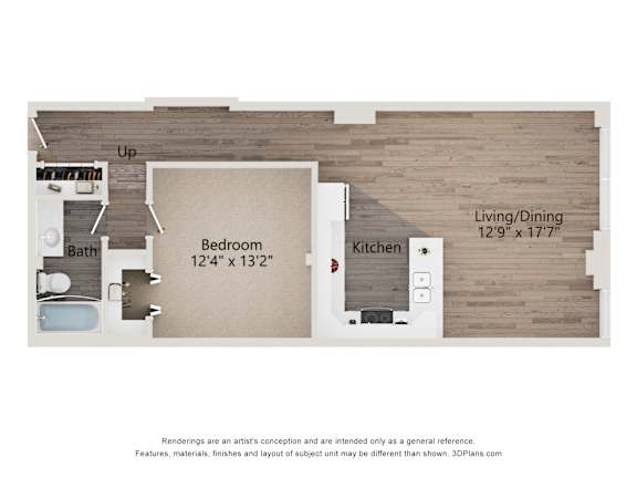 Floor Plan  A2 Floor Plan at Shorehaus Lofts Apartments, Cleveland
