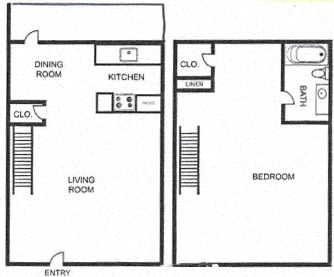 Floor Plan  A3 - Deluxe 1BR Townhome