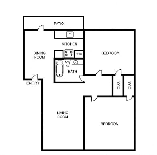 Floor Plan  B1 - 2BR
