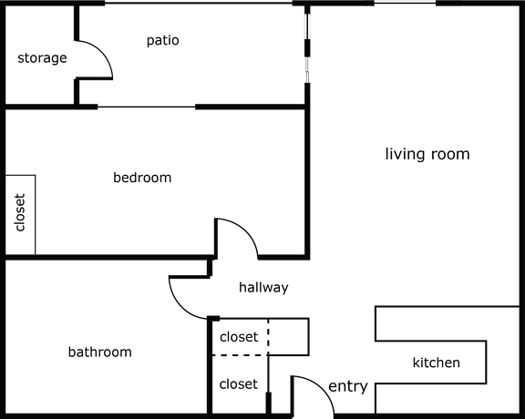 Floor Plan  A diagram of a house layout with labeled rooms.
