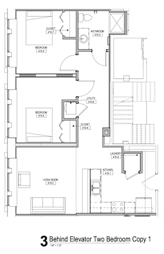 Floor Plan  A drawing of a floor plan for a two bedroom apartment.