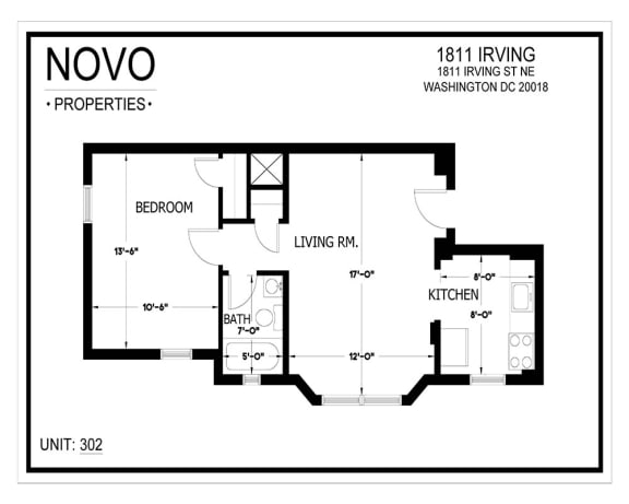 Floor Plan  the floor plan for the unit with the two bedrooms