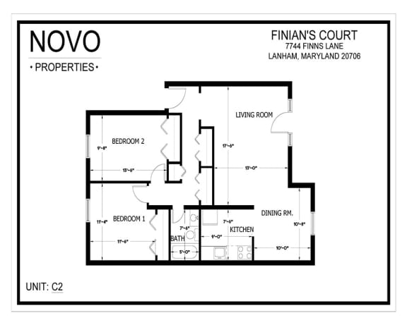 Floor Plans of Finian #39 s Court Apartments in Lanham MD