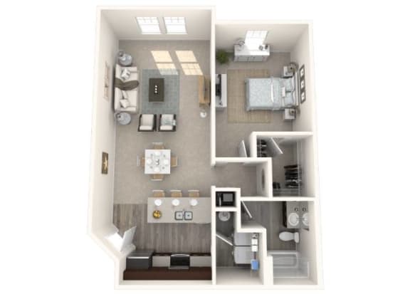 Floor Plan  1 bed 1bath Sanctuary Floor Plan at The Oasis at Manatee River, Bradenton, Florida