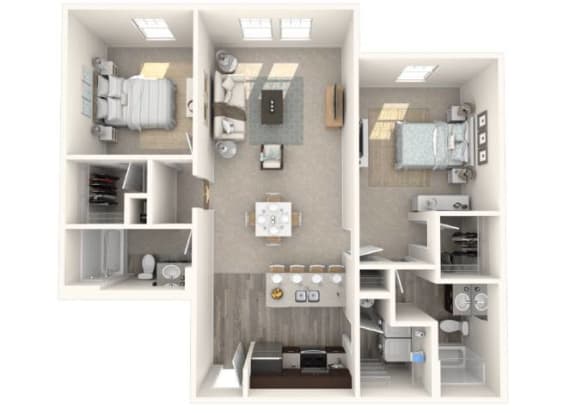 Floor Plan  2 bed 2 bath Mirage Floor Plan at The Oasis at Manatee River, Bradenton, 34211