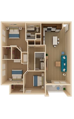 Floor Plan  3 bed 2 bath Vista Floor Plan at The Oasis at Moss Park Preserve, Florida, 32832