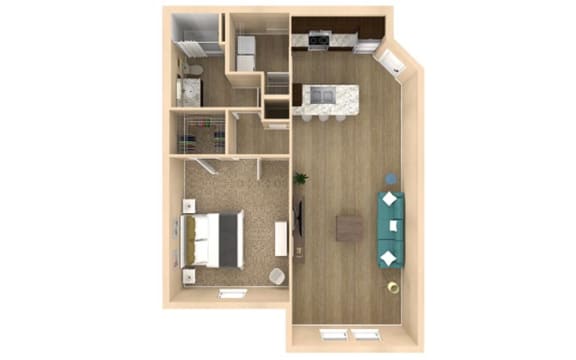Floor Plan  1 bed 1 bath Sanctuary II Floor Plan with 901 square feet at The Oasis at Lakewood Ranch, Bradenton, FL
