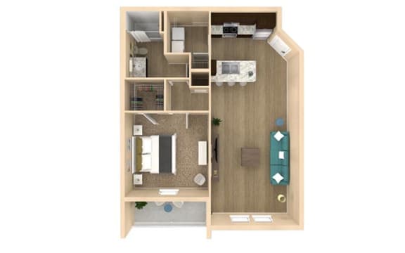 Floor Plan  1 bed 1 bath Horizon Floor Plan with 824 square feet at The Oasis at Lakewood Ranch, Florida, 34211