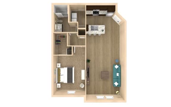 Floor Plan  1 bed 1 bath Sanctuary I Floor Plan with 938 square feet at The Oasis at Lakewood Ranch, Bradenton, Florida