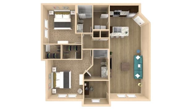 Floor Plan  2 bed 2 bath Oasis Floor Plan with 1204 square feet at The Oasis at Lakewood Ranch, Bradenton, Florida
