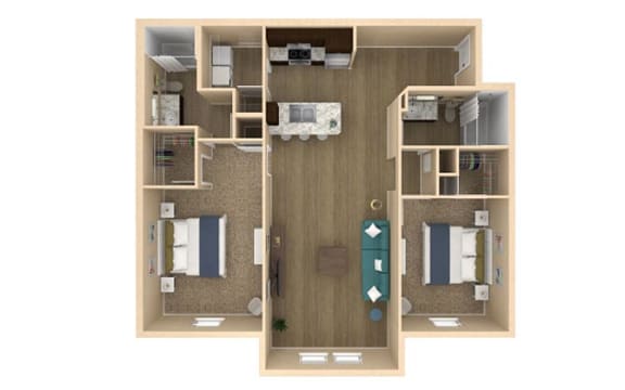 Floor Plan  2 bed 2 bath Haven I Floor Plan with 1208 square feet at The Oasis at Lakewood Ranch, Bradenton