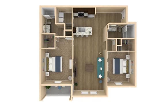 Floor Plan  2 bed 2 bath Serenity I Floor Plan with 1201 square feet at The Oasis at Lakewood Ranch, Bradenton, FL