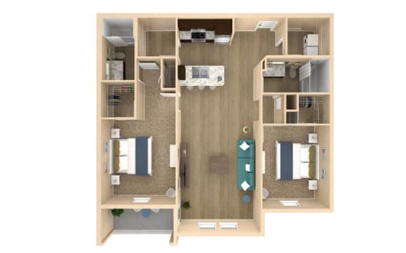 Floor Plan  2 bed 2 bath Serenity IV Floor Plan with 1223 square feet at The Oasis at Lakewood Ranch, Florida