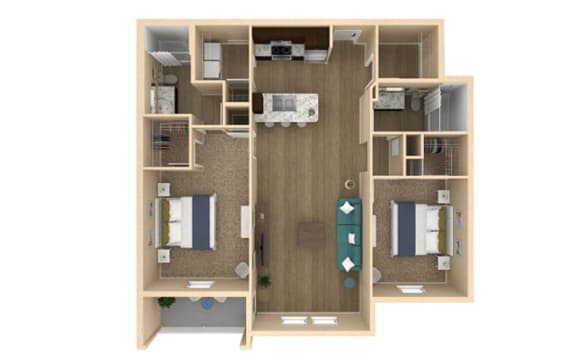 Floor Plan  2 bed 2 bath Serenity III Floor Plan with 1201 square feet at The Oasis at Lakewood Ranch, Bradenton, 34211