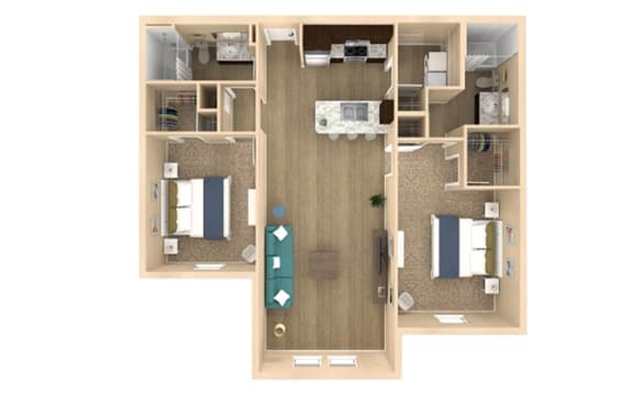 Floor Plan  2 bed 2 bath Haven Floor plan with 1154 square feet at The Oasis at Lakewood Ranch, Florida, 34211
