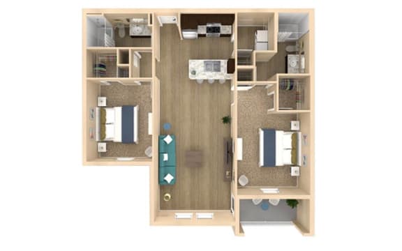 Floor Plan  2 bed 2 bath Serenity Floor Plan with 1154 square feet at The Oasis at Lakewood Ranch, Bradenton, FL, 34211