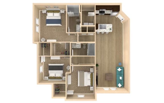 Floor Plan  3 bed 2 bath Retreat Floor Plan with 1385 square feet at The Oasis at Lakewood Ranch, Bradenton, FL, 34211