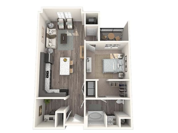 Floor Plan  1 bed 1bath Escape  Floor Plan at The Oasis at Plymouth, Plymouth, MA, 02360