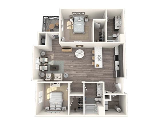 Floor Plan  2 bed 2 bath Retreat Floor Plan at The Oasis at Plymouth, Plymouth, 02360
