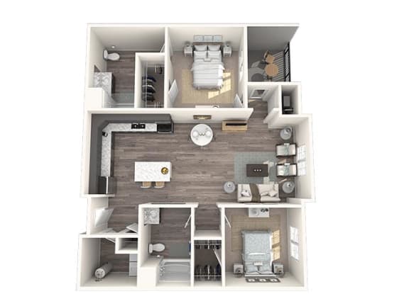 Floor Plan  2 bed 2 bath Mirage Floor Plan at The Oasis at Plymouth, Plymouth