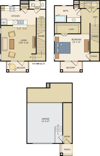 Floor Plan  A-5 Floor Plan at Legacy Creekside Apartments, San Antonio, TX, 78251