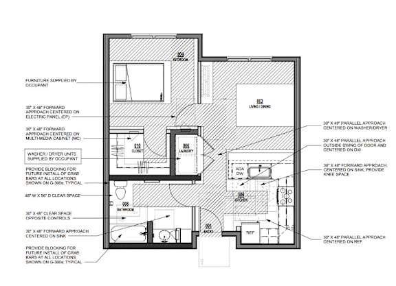 Floor Plan  one Bedroom one bath with kitchen
